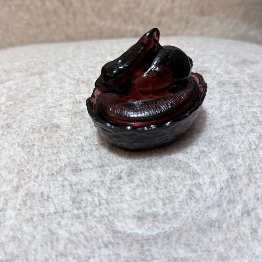 Mini Dark Purple Bunny on Nest